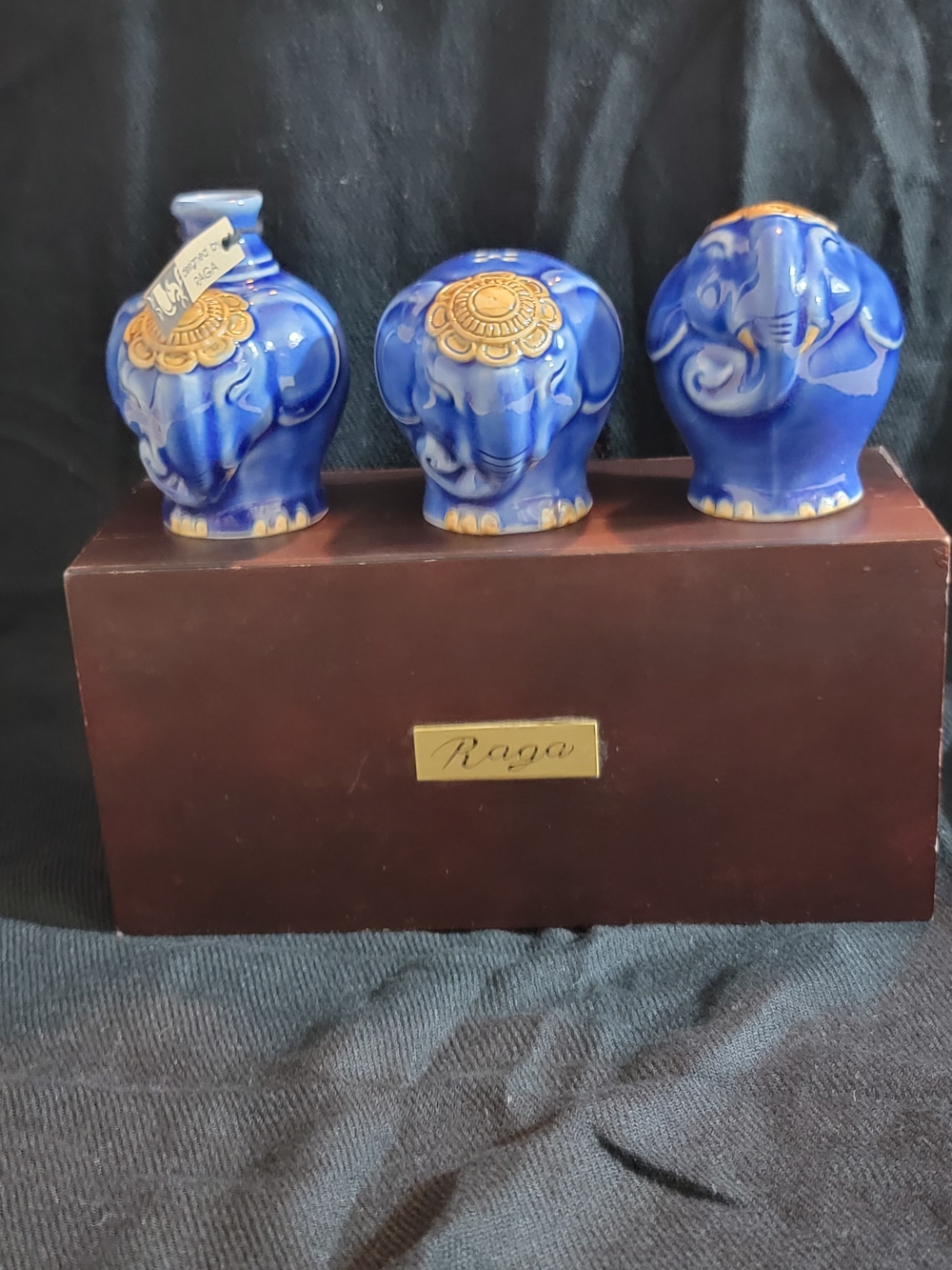Raga Blue Ceramic Elephant Accent Set